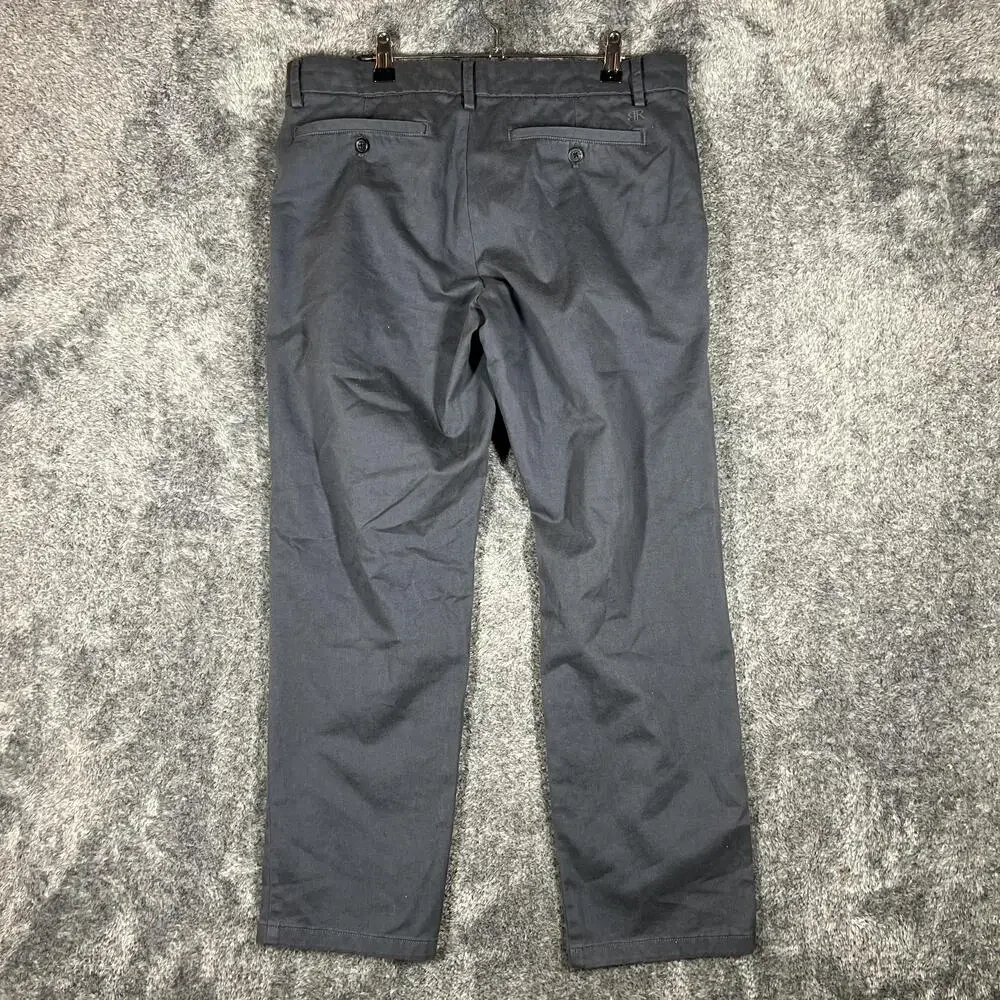Banana Republic Pants Mens 32x29 Gray Chino Flat Front Straight Fit Stretch